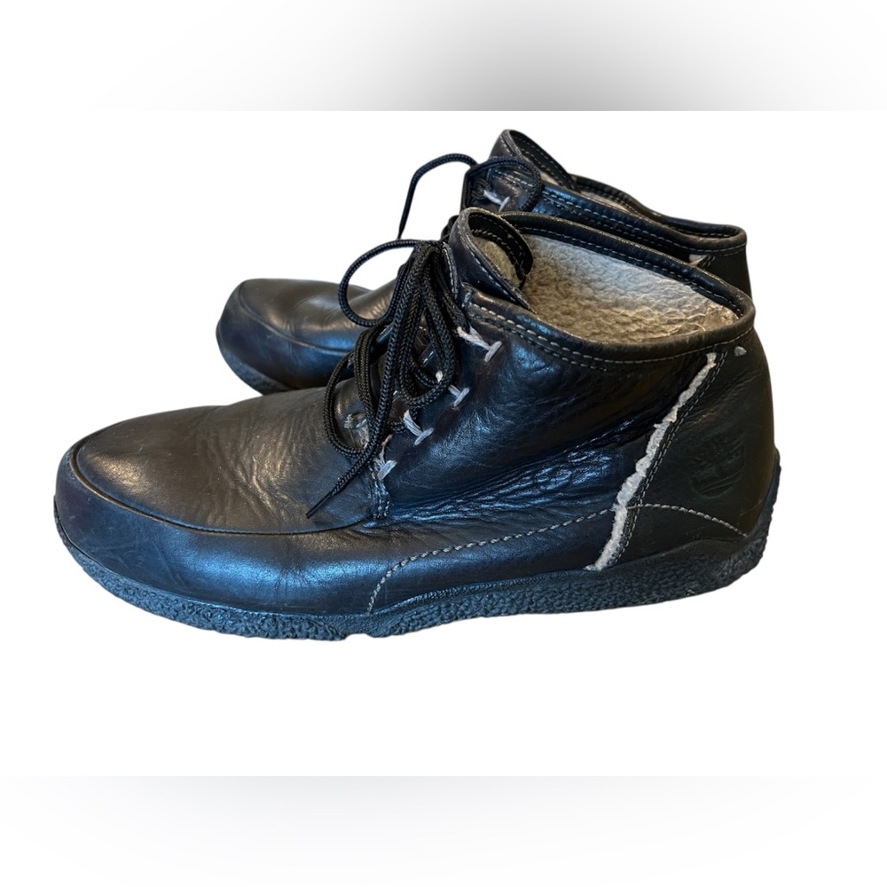 Timberland Men’s vintage‎ Leather Black Moc Boot Shoe Size 12